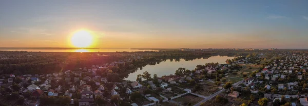 Prachtig Landschap Panorama Natuurlijk Behang Prachtig Panorama Met Reflectie Het — Stockfoto