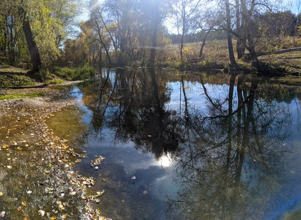 Природный Ландшафт Водой Закат Восход Солнца Воде Красивая Река Озеро — стоковое фото