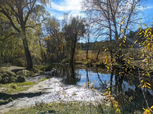 Природный Ландшафт Водой Закат Восход Солнца Воде Красивая Река Озеро — стоковое фото