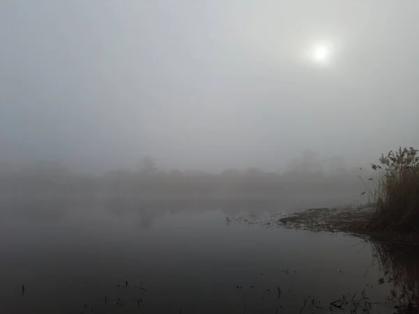Природный Ландшафт Водой Закат Восход Солнца Воде Красивая Река Озеро — стоковое фото
