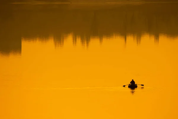 Paysage Naturel Avec Eau Coucher Lever Soleil Sur Eau Belle — Photo