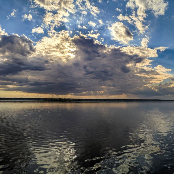 Natural Landscape Water Sunset Sunrise Water Beautiful River Lake Shore — Stock Photo, Image