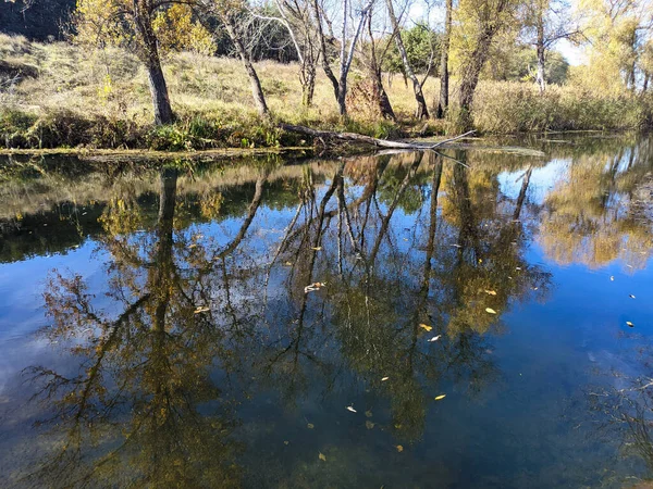 Природний Ландшафт Водою Захід Сонця Схід Сонця Воді Прекрасна Річка — стокове фото