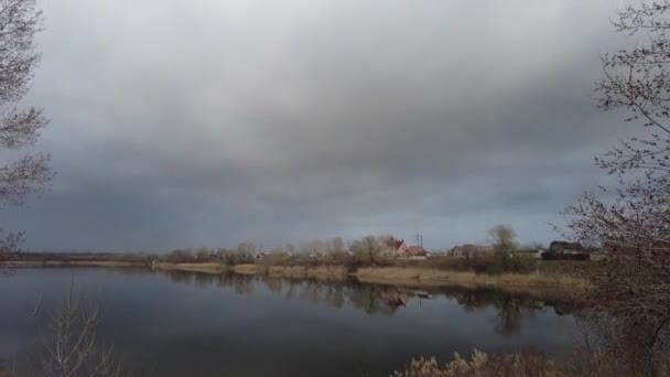 Suyla Doğal Manzara Suda Gün Batımı Gün Doğumu Güzel Nehir — Stok video