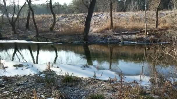 Paysage Naturel Avec Eau Coucher Lever Soleil Sur Eau Belle — Video