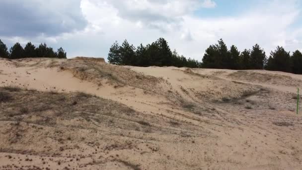 Έρημος Λευκή Άμμος Δρόμος Στην Έρημο Αμμόλοφους Κόκκοι Άμμου Λευκή — Αρχείο Βίντεο