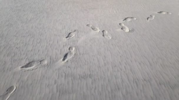 Deserto Sabbia Bianca Strada Nel Deserto Dune Granelli Sabbia Sabbia — Video Stock