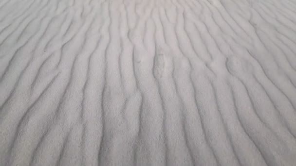 白色的沙子沙漠中的道路 白色石英砂 — 图库视频影像