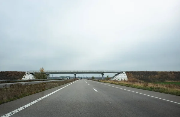 Paisaje Con Carretera Camino Que Distancia Camino Sinuoso — Foto de Stock