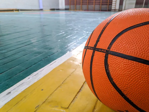 Pallacanestro Sport Della Palla Campo Basket Giocatore Basket Palla Mano — Foto Stock