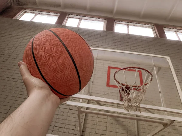 Basketball Ball Sport Basketball Field Basketball Player Ball Hand Basketball — Stock Photo, Image