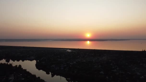 Paisagem Vídeo Sunset Dawn Cima Drone Vídeo Drone Voando Sobre — Vídeo de Stock