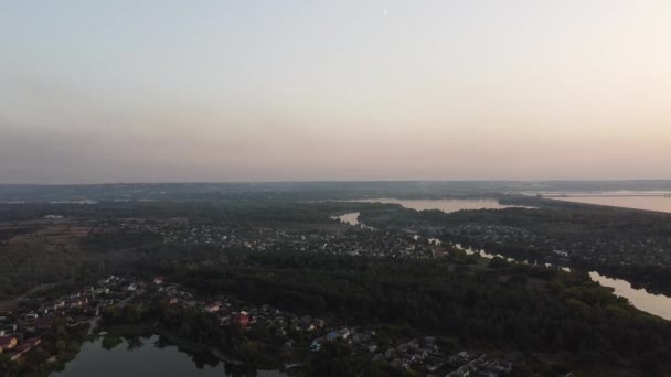 Paisaje Vídeo Puesta Del Sol Amanecer Desde Arriba Drone Video — Vídeo de stock