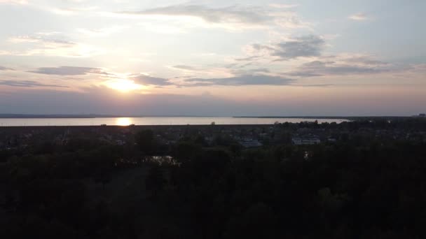 Paisaje Vídeo Puesta Del Sol Amanecer Desde Arriba Drone Video — Vídeo de stock