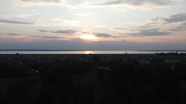 Landschaft Video Sunset Dawn Von Drone Video Drone Fliegen Über — Stockvideo