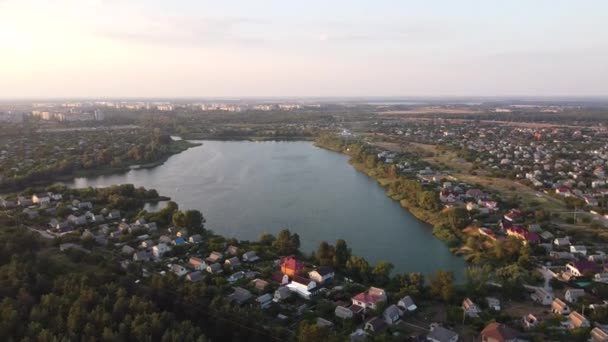 Maisema Video Sunset Dawn Edellä Drone Video Drone Lentää Henkeäsalpaavan — kuvapankkivideo