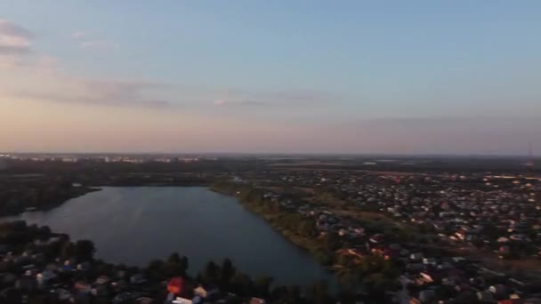 Ландшафтне Відео Sunet Dawn Зверху Drone Video Drone Літає Над — стокове відео