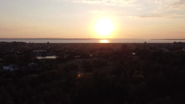 Maisema Video Sunset Dawn Edellä Drone Video Drone Lentää Henkeäsalpaavan — kuvapankkivideo