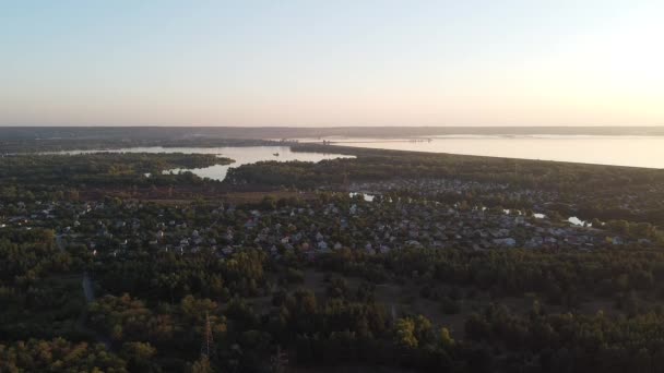Landschap Video Sunset Dawn Van Boven Drone Video Drone Vliegen — Stockvideo