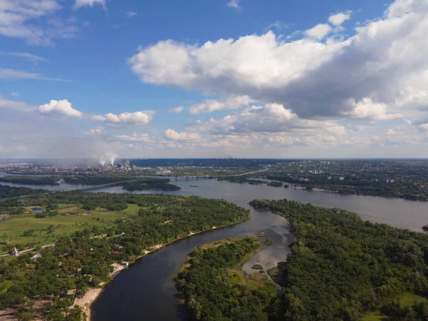 Landschap Met Water Van Boven Uitzicht Vanuit Lucht Zandstrand Oceaan — Stockfoto