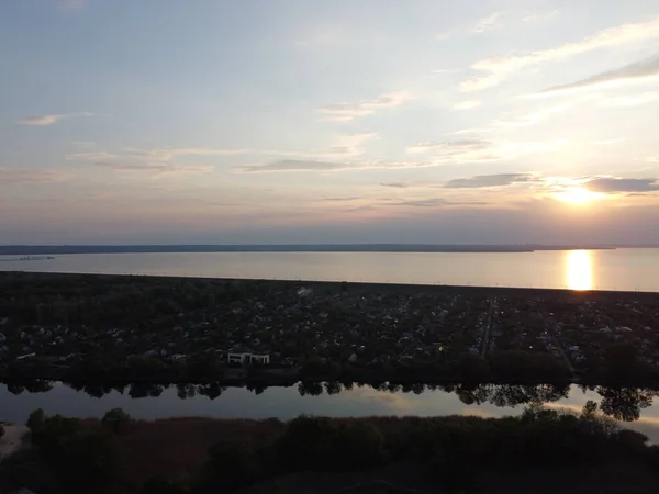 Táj Vízzel Felülről Légi Kilátás Homokos Strand Óceán Hullámok Egy — Stock Fotó