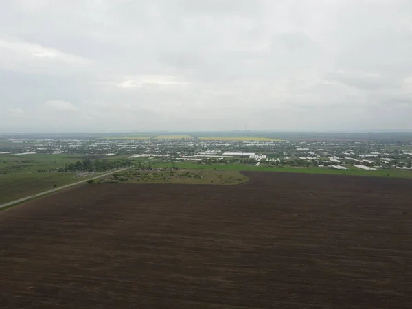 Top View Field Drone Landscape Ukraine Beautiful Landscape Plain Ukrainian — Stock Photo, Image