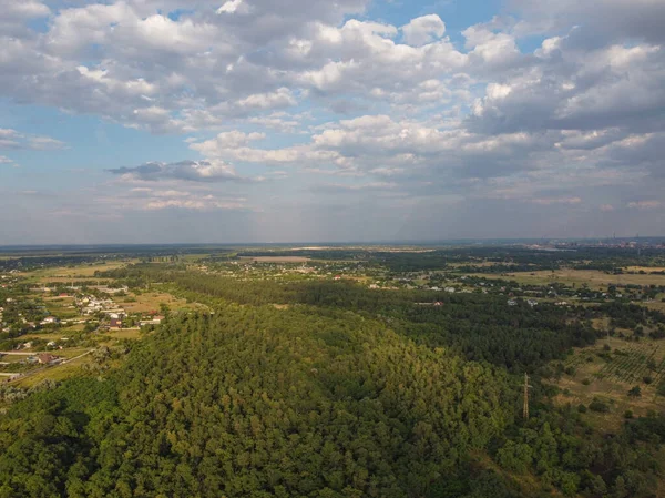 Bovenaanzicht Veld Drone Landschap Oekraïne Prachtig Landschap Van Bovenaf Duidelijk — Stockfoto