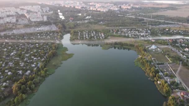 Bovenaanzicht Veld Drone Landschap Oekraïne Prachtig Landschap Van Bovenaf Duidelijk — Stockvideo