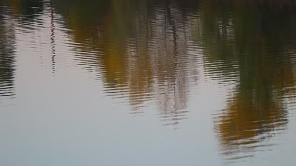 Verblinding Reflecties Het Water Lucht Wordt Weerspiegeld Het Water Achtergrond — Stockvideo