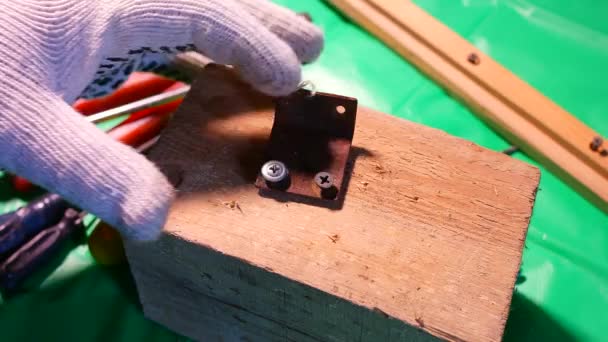 Torsion Avec Tournevis Outils Travail Tournevis Vis Travailler Dans Atelier — Video