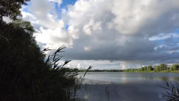 Bellissimo Paesaggio Con Acqua Nuvole Ucraina Paesaggio Ucraino Bellissimo Paesaggio — Video Stock