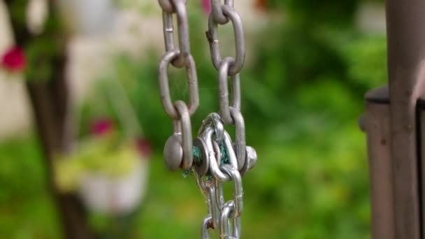金属チェーン 鎖のつながり 光沢のある鎖 — ストック動画
