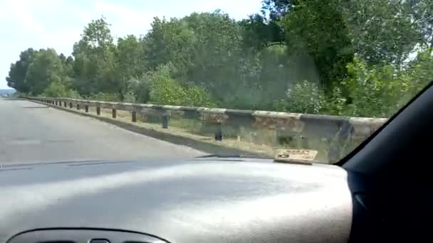 Car Ukraine Ukrainian Roads Bad Roads Potholes Travel Car Territory — Stockvideo