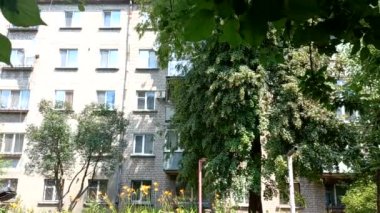 soviet apartment buildings. Ukrainian quarters. multi-storey buildings in ukrina. Soviet architecture. panel house. vintage entryway. Ukrainian city.
