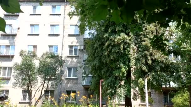 Sovětské Činžovní Domy Ukrajinské Ubikace Vícepodlažní Budovy Ukrině Sovětská Architektura — Stock video