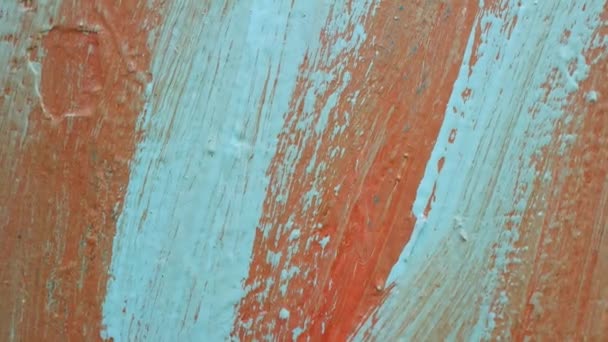 Αφηρημένο Μπλε Κόκκινο Φόντο Πινελιές Μεταλλική Υφή Ίχνη Μπογιάς Κομμάτια — Αρχείο Βίντεο