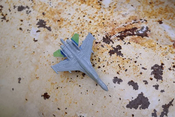 Toy Fighter Aircraft Combat Aircraft Aviation Plane Crash Wings Turbines —  Fotos de Stock