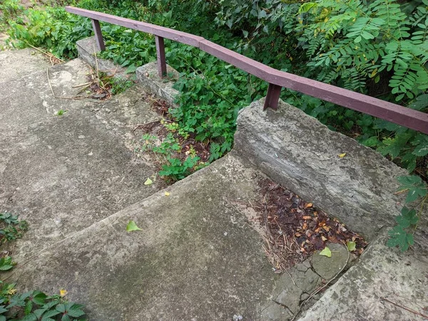 Old Concrete Stairs Granite Stairs Steps Background Construction Detail Park — Fotografia de Stock