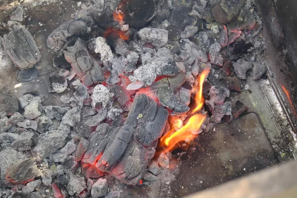 gray ash. coals. fire and ashes. coals and smoke. burnt firewood. fire. red flame.