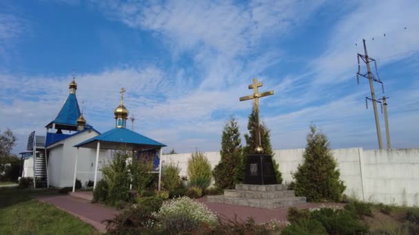 Église Orthodoxe Les Dômes Église Église Ukrainienne Vidéo — Video