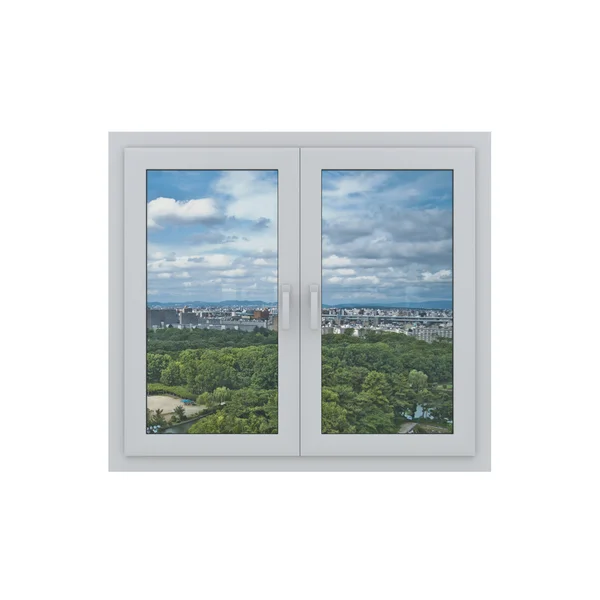 Okno na bílém pozadí — Stock fotografie