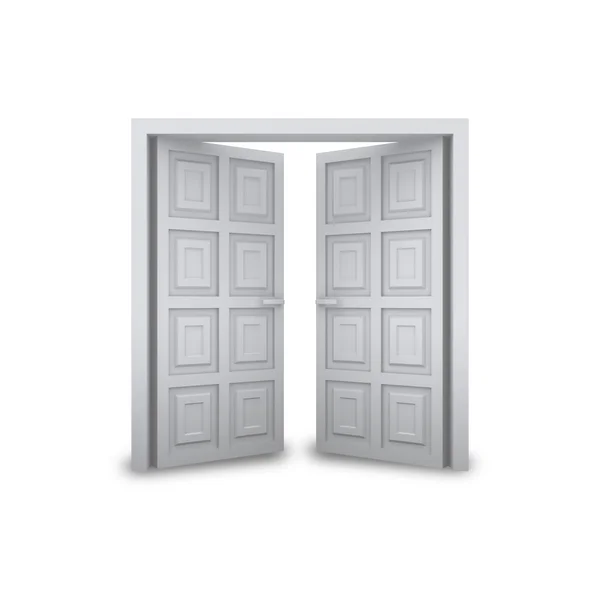 3 डी दरवाजा खुला, सफेद पृष्ठभूमि पर अलग — स्टॉक फ़ोटो, इमेज