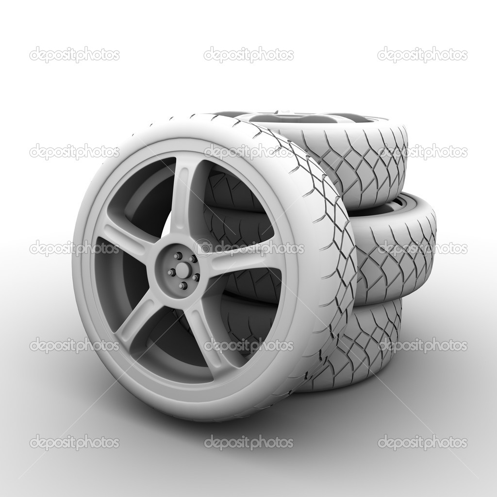 Wheels isolated on white background