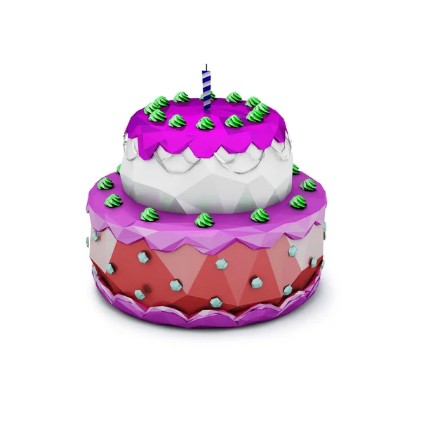 Torta astratta poligonale per il compleanno — Foto Stock