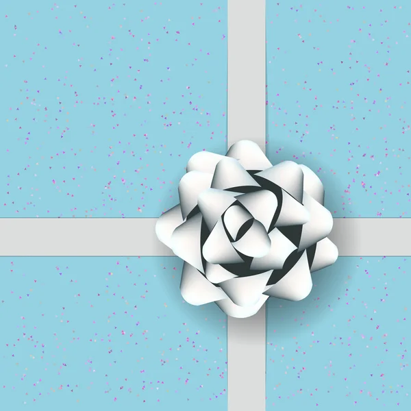 Geschenkbox mit weißer Schleife — Stockvektor