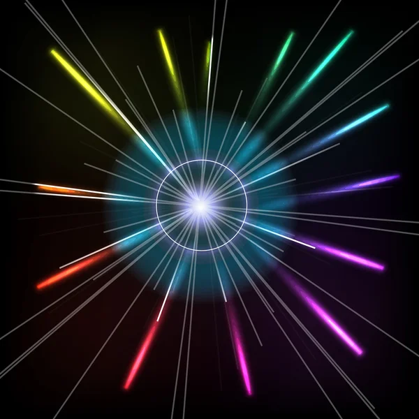 Abstracte kleurrijke magische gloed ray lichten. vector — Stockvector