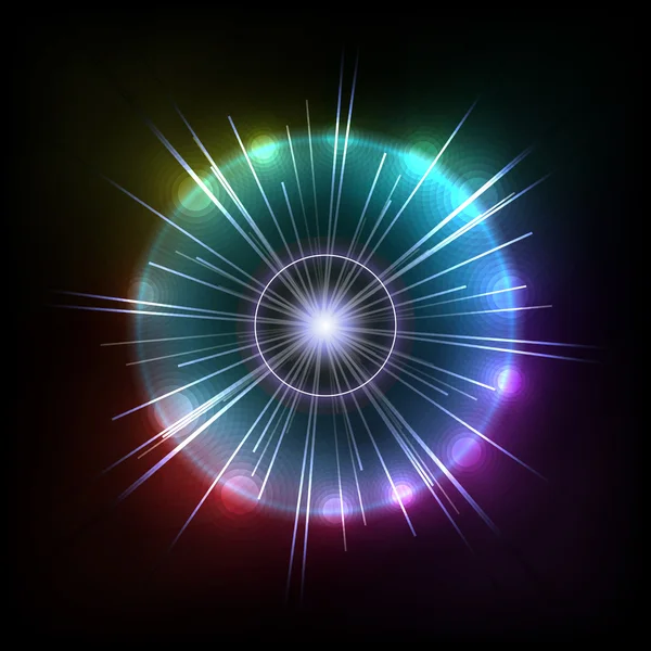 Abstract Colorful Magic Glow Ray Lights. Vector — Vector de stoc