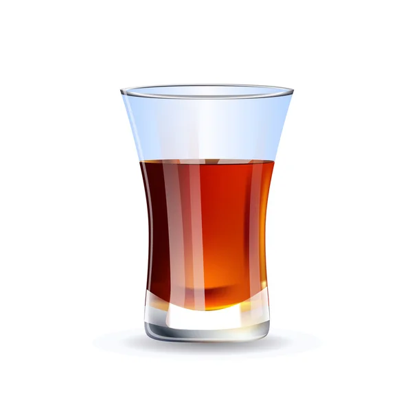 Schuss Whisky isoliert auf weißem Hintergrund — Stockvektor