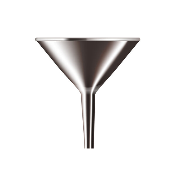 Funnel Chrome isolated on white background