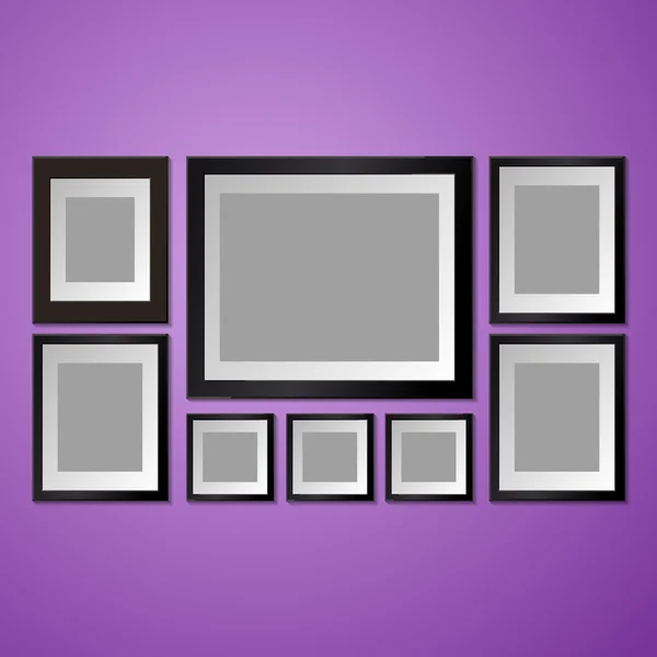 Colorful Wall with empty Picture Frame — Stock Vector